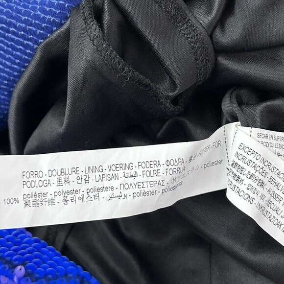 Zara Sequin Midi Maxi Dress Womens Size Small S Blue Sparkly Bodycon Evening - Picture 10 of 15